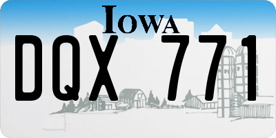 IA license plate DQX771