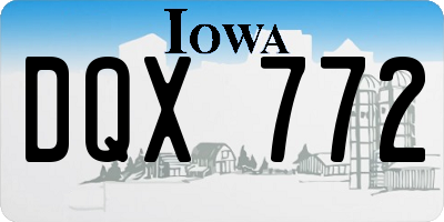 IA license plate DQX772