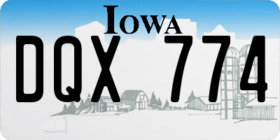 IA license plate DQX774