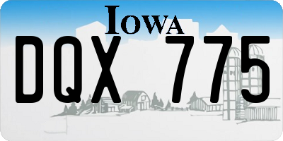 IA license plate DQX775