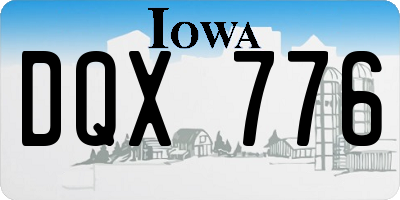 IA license plate DQX776