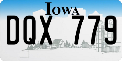 IA license plate DQX779