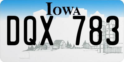 IA license plate DQX783