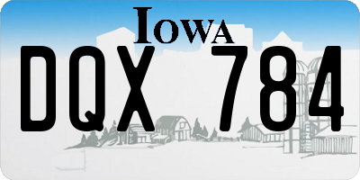 IA license plate DQX784