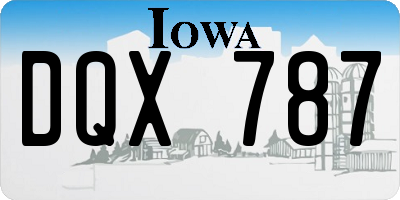 IA license plate DQX787