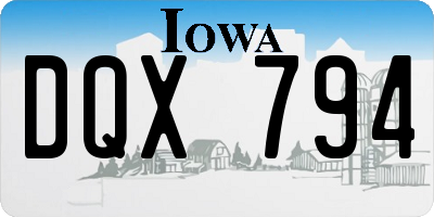 IA license plate DQX794