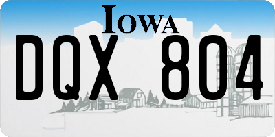 IA license plate DQX804
