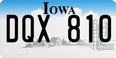 IA license plate DQX810