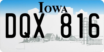 IA license plate DQX816