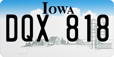IA license plate DQX818