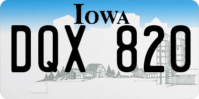 IA license plate DQX820