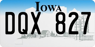 IA license plate DQX827