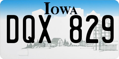 IA license plate DQX829