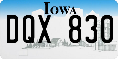 IA license plate DQX830