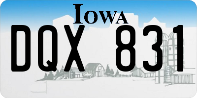 IA license plate DQX831