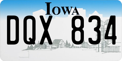 IA license plate DQX834