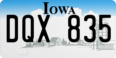 IA license plate DQX835
