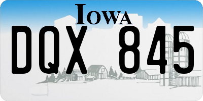 IA license plate DQX845