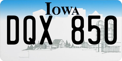 IA license plate DQX850