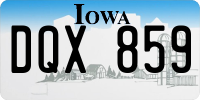 IA license plate DQX859