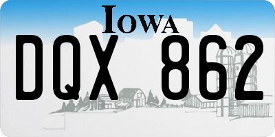 IA license plate DQX862
