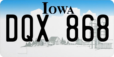 IA license plate DQX868