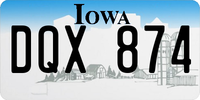 IA license plate DQX874