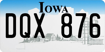 IA license plate DQX876
