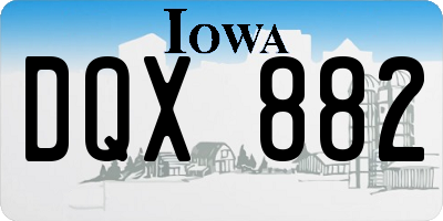 IA license plate DQX882