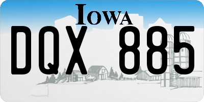 IA license plate DQX885
