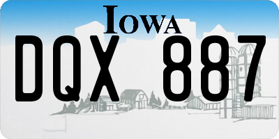 IA license plate DQX887
