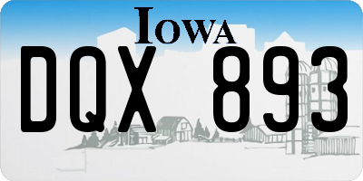 IA license plate DQX893