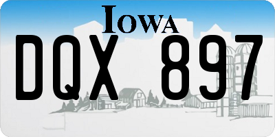 IA license plate DQX897