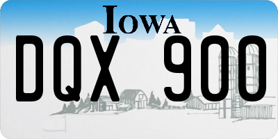 IA license plate DQX900