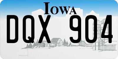 IA license plate DQX904