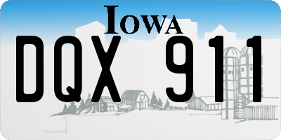 IA license plate DQX911