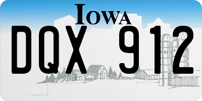 IA license plate DQX912