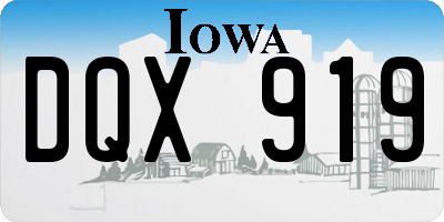 IA license plate DQX919