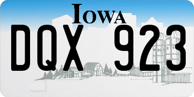 IA license plate DQX923