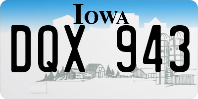 IA license plate DQX943