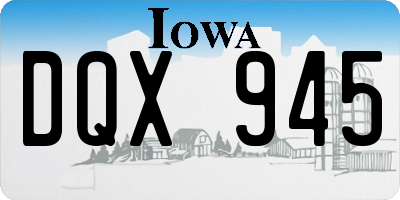 IA license plate DQX945
