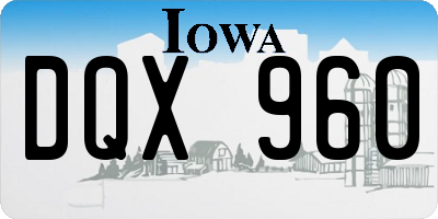 IA license plate DQX960