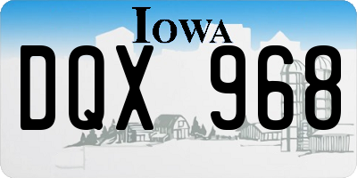 IA license plate DQX968