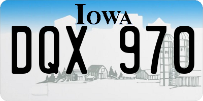 IA license plate DQX970