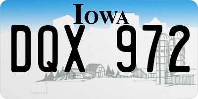 IA license plate DQX972