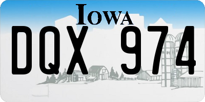 IA license plate DQX974