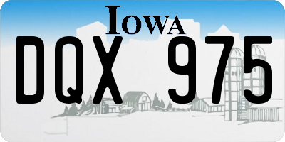 IA license plate DQX975