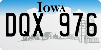 IA license plate DQX976