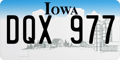 IA license plate DQX977