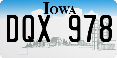 IA license plate DQX978
